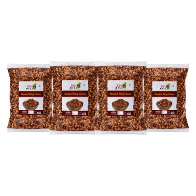 90's MILL Roasted Hing Jeera Flavoured Chana Desi Chana | Roasted Plain Hing with Masala Chana Tasty Chana Cracker Heeng Jeera Roasted Namkeen Snack Oil-free ready to eat Hing Chana-850g*4Pack