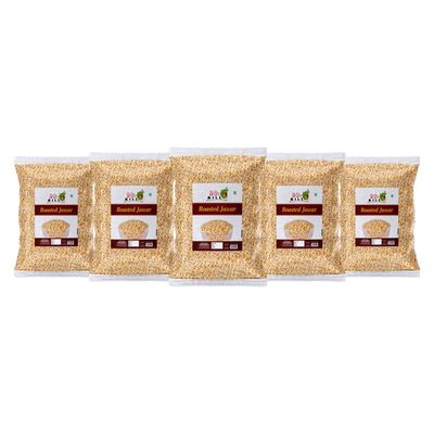 90's MILL Ahmednagar White Sorghum Kurmura Murmura Puff Snack | Roasted Sorghum Murmure Puff Snack | Oil Free Ready to eat Namkeen Snack | Travel Friendly Favourite Namkeen Snack-1Kg*5Pack