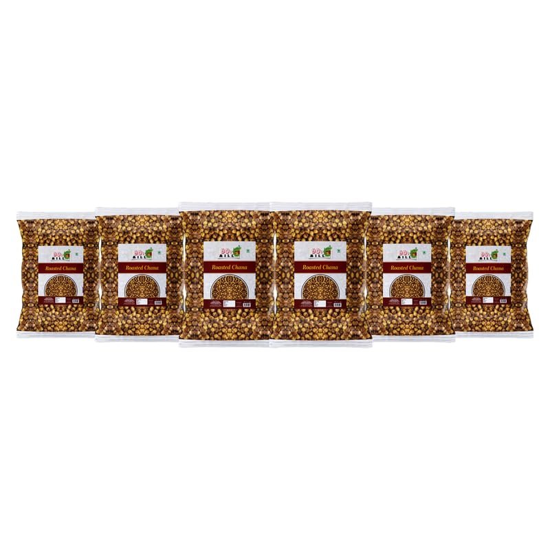 90's MILL Bhuna Chana | Roasted Masala Chickpeas Roasted Chana | NO MSG | Vegan | Not Fried | Organic Best Roasted Chana, Bhuna Chana | Ready to eat Rich in Vitamins and Minerals-1Kg*6Pack