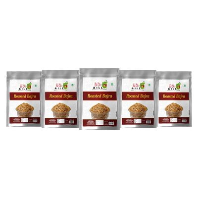 90's MILL Roasted Snacks Bajra Puffs Less Fat Rich Protein Healthy Snacks | No Artificial Colours | Diet Roasted Bajra (Millet) Puffs High Fibre, Gluten Free, Low Calorie Snack-900g*5Pack