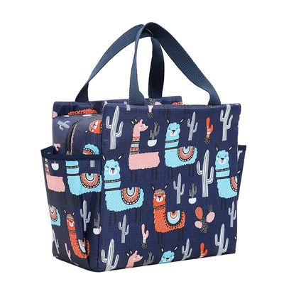 Luxula Waterproof Thermal Insulated Travel Lunch Storage Bag Leak-Proof Hot Cold Lunch Bag Reusable Tote Bag with Inner Aluminum Foil for School Picnic Office Outdoor (1 Pc) (Checks-Cartoon)
