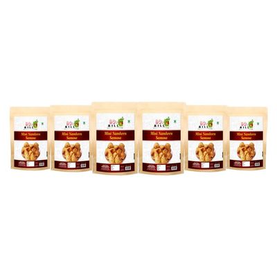 90's MILL Authentic Nagpuri Masala Mini Samosa Namkeen | Perfect Choice for Snacks Party | Spicy Crispy Patty | Samosa Nashta Naashta | Filled with Baked Roasted Moong Mung Dal-900g*6Pack