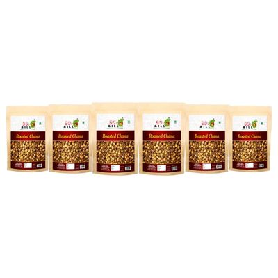 90's MILL Chana Chickpeas Bhuna Roasted Desi Bhungade Bhungda With Skin | Unsalted Roasted Bhuna Chana (Chickpeas) Used as Snacks | Ready to eat Whole Skin Roasted Bhuna Chana-900g*6Pack