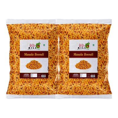 90's MILL Shekhawati Kara Boondi Fried crispy & spicy bengal gram flour balls||All time favourite indian snacks/Namkeen|Ready to eat No Preservatives Light snacks | Boondi for Raitha-1Kg*2Pack