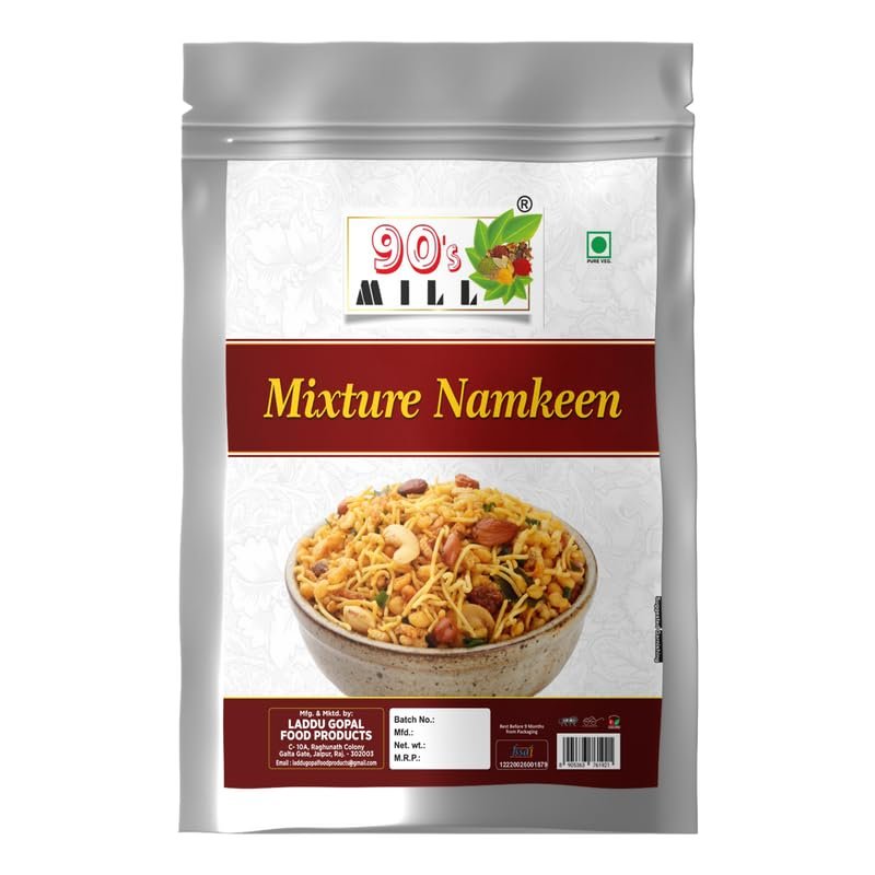 90's MILL Authentic Shahi Marwar Ki Special Rajwadi Mixture Namkeen | Tea- Time Munchies to Spend Time with Friends Family | Vegetarian | No Artificial Colours No Artificial Flavour-1Kg*1Pack
