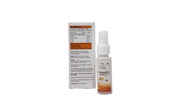 Orion Life Science Bilacin Vitamin B12 Oral Spray Instant Oral Refreshment, Long-Lasting Freshness (2-Pack), 30 Milliliter