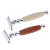 JAZZY PEARLS Wood Handle Double Edge Safety Shaving Razors Moustache Grooming Tool Brown view 3