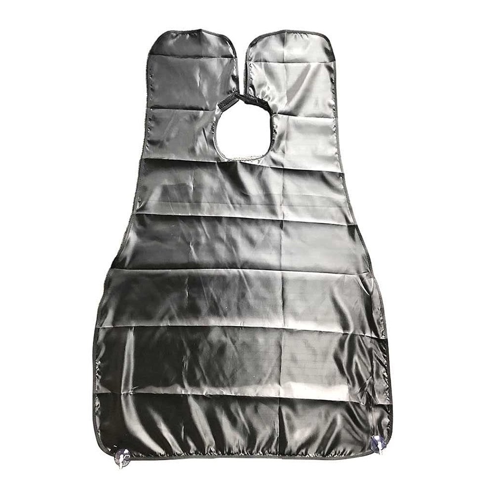 JAZZY PEARLS Men's Beard Trimming Catcher Hair Shaving Cutting Gather Cape Apron Bib Black