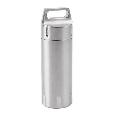 JAZZY PEARLS Waterproof Airtight Capsule Pill Fob Dry Box Sealed Matches Case Silver
