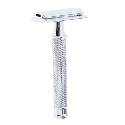 JAZZY PEARLS Classic Manual Safety Razors Double Edge Shaver for Men Daily Shaving Silver