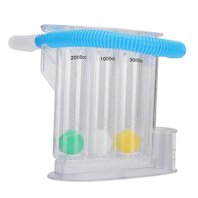 JAZZY PEARLS Lung Deep Breathing Trainer Exerciser Device Incentive Spirometer 3 Balls