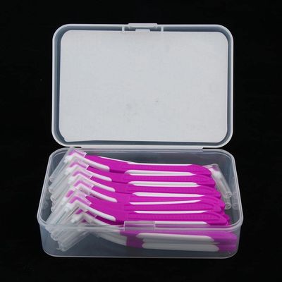 JAZZY PEARLS 30 Pieces Interdental Brush Toothpick Floss Teeth Cleaner Oral Care Rose Red
