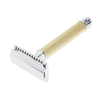 JAZZY PEARLS Classic Manual Safety Razors Double Edge Shaver for Men Daily Shaving Golden