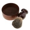 JAZZY PEARLS Wooden Men's Shaving Brush with Shave Mug Bowl Barber Beard Soap Cup Set - convenient to use and creat lather. view 4