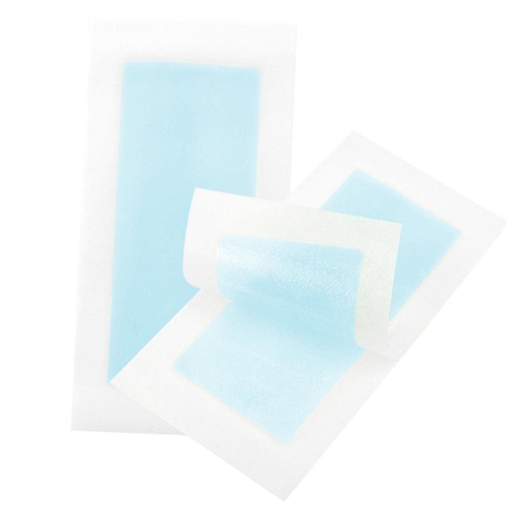 JAZZY PEARLS 10 Piece Double Side Leg Arm Body Hair Removal Cold Wax Strips Paper Blue