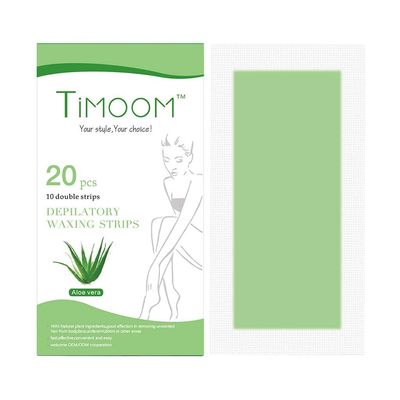 JAZZY PEARLS 20pcs Dual-sided Depilatory Waxing Strips Cold Wax Bikini Hair Remover Aloe