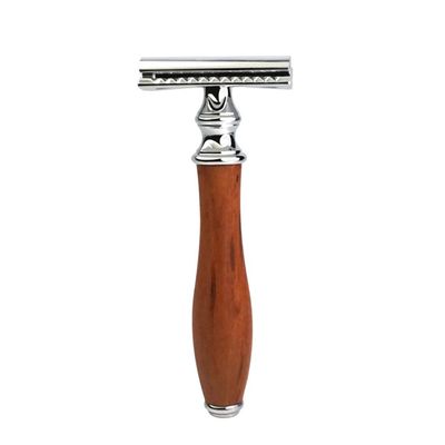 JAZZY PEARLS Classic Double Edge Safety Razor Vintage Shaver Aluminium Alloy Dark Brown