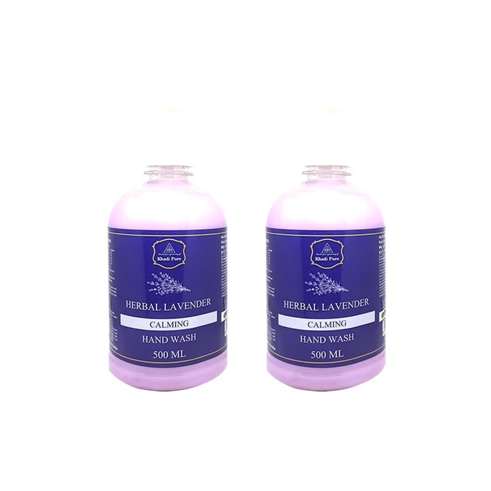 Khadi Pure Herbal Lavender Hand Wash Bottle (500 ml) (Pack of 2) (1000 ml)
