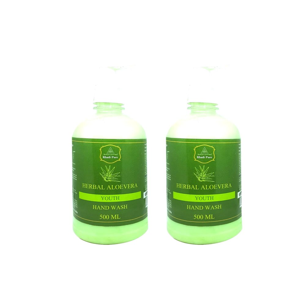 Khadi Pure Herbal Aloevera Hand Wash Bottle (500 ml) (Pack of 2) (1000 ml)