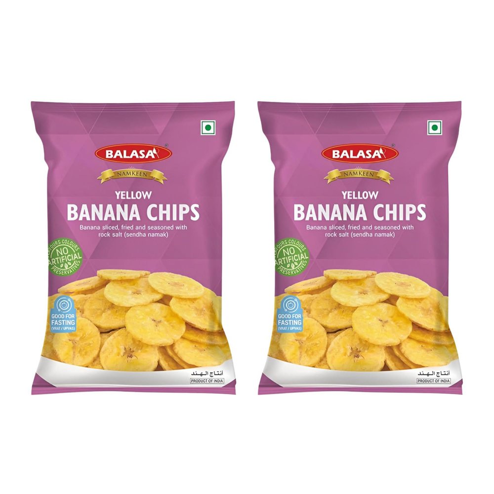 Balasa Salted Banana Chips 360 gram, Crunchy and Crispy Kela Chip 180 gram (pack of 2) | Crunchy banana chips | Banana chips pack of 2 | South Indian banana chips Pack of 2