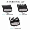 AIJALY Men 3 Pack Clipper Guards Premium Compatible With Wahl Hair Clippers Trimmers With Metal Clip-3 Cutting Lengths Is 1 1/2",1/2"&1"(1.5,3,,4.5 Mm)Fits Most Size Wahl Clippers Guide Combs,Black view 2