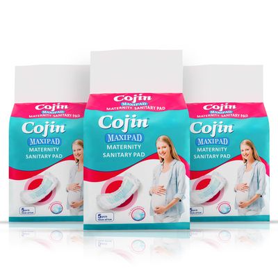 Cojin premium maternity pads for new moms Pack of 3 (15 maternity pads) - Soft Pads for After-Delivery