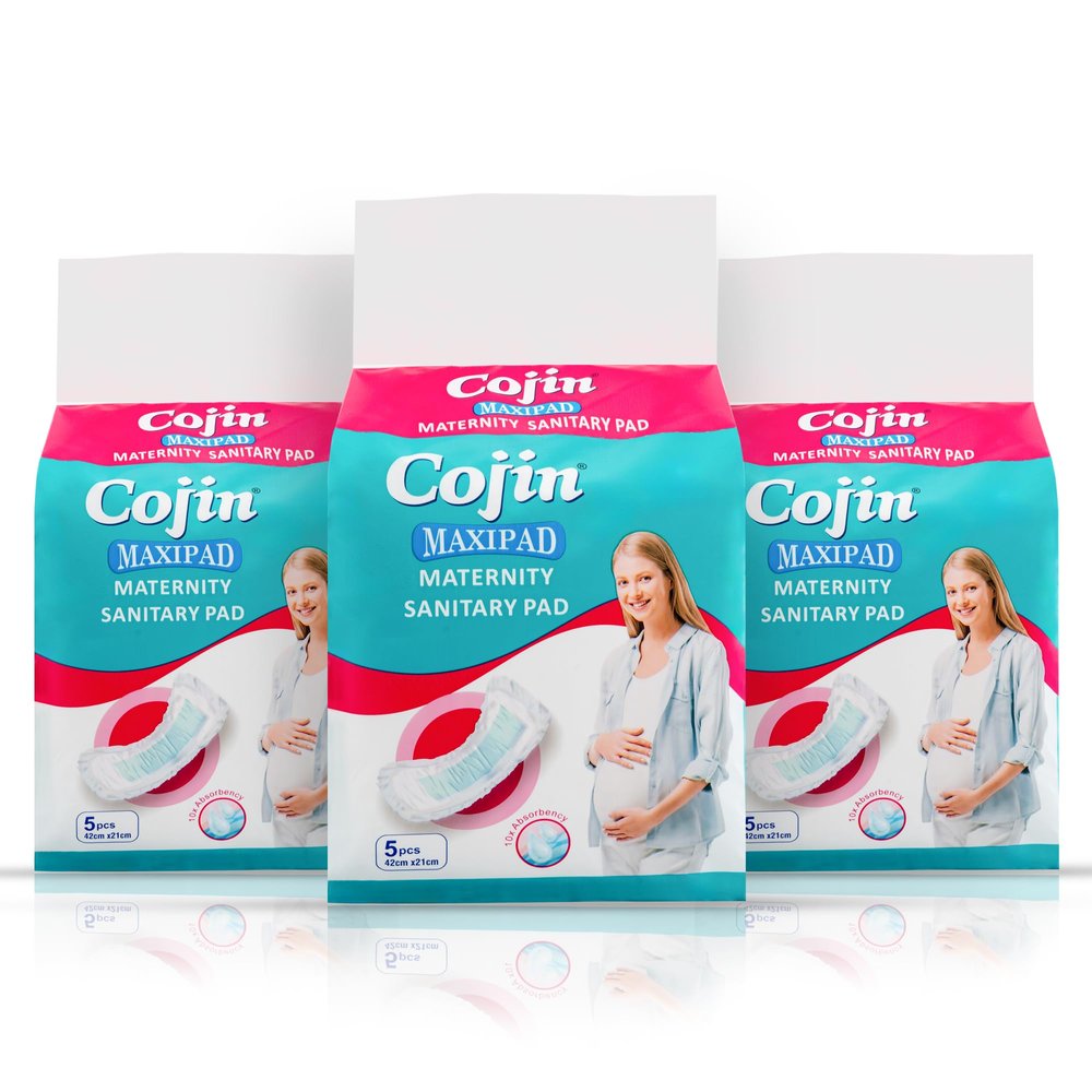 Cojin premium maternity pads for new moms Pack of 3 (15 maternity pads) - Soft Pads for After-Delivery