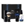 Forest Hill Men Grooming Diwali Gift Set, Pack of 3 Luxury Shaving Kit, Post Shave Balm 100ml, Aqua Shaving Cream 75g and Easy Grip Soft Hair Black Shaving Brush With Holder, Ideal For Personal and Professional Salon view 1