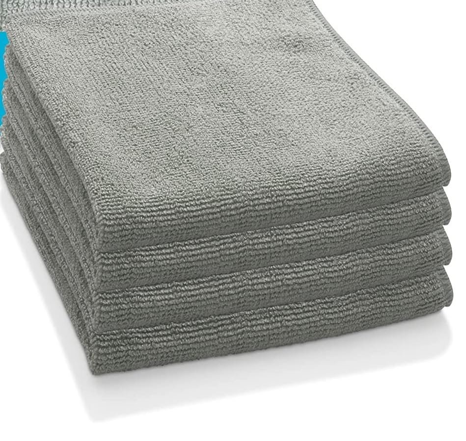 ABlue Clipper Microfiber Cleaning Cloth, Cleaning Rag, Cleaning Towels, Premium All-Purpose Car Cloth, Lint Free, Scratch-Free, Absorbent Cleaning Towel for House, Kitchen, Window, Cars, Bike (Grey)