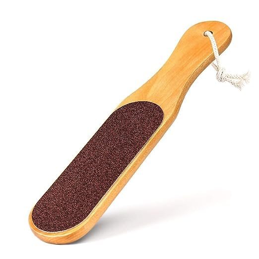 BANIRA Double Sided Foot File Scrubber | Dead Skin & Callus Remover | Wooden Pedi Foot Scraper Exfoliator for Dry and Wet Feet Care