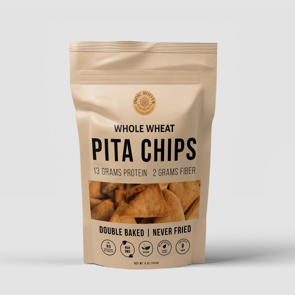 Indic Roots (Formerly Organic Roots) Pita Chips Ragi - Nutrient-Packed Goodness | 100 gms | Healthy & Crunchy Snack | Ready to Eat