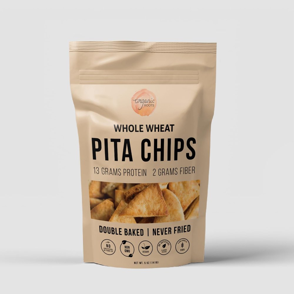 Indic Roots (Formerly Organic Roots) Pita Chips - Whole Wheat | 200 gms | Healthy & Crispy Snack | Ready to Eat