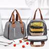 Luxula Waterproof Thermal Insulated Travel Lunch Storage Bag Leak-Proof Hot Cold Lunch Bag Reusable Tote Bag with Inner Aluminum Foil for School Picnic Office Outdoor (1 Pc) (Side Open- Grey) view 2