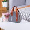 Luxula Waterproof Thermal Insulated Travel Lunch Storage Bag Leak-Proof Hot Cold Lunch Bag Reusable Tote Bag with Inner Aluminum Foil for School Picnic Office Outdoor (1 Pc) (Side Open- Grey) view 3