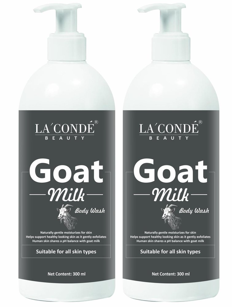 La'Conde Goat Milk Body Wash for Skin Whitening (300ML, Pack of 2) | goat milk Mousse body wash for a Luxurious Spa Experience and whitening Shower Gel Moisturizing Body Care