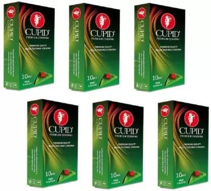 CUPID PREMIUM CONDOMS MULTI TEXTURED PAN FLAVOUR (10 piece each box) 10 box total)