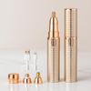 Eyebrow Trimmer for Women 3 in 1 Rechargeable Facial Hair Remover with Replaceable Heads, Professional Painless Personal Hair Removal Eyebrow Razor with Indicator Lights (GOLD) view 1