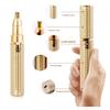 Eyebrow Trimmer for Women 3 in 1 Rechargeable Facial Hair Remover with Replaceable Heads, Professional Painless Personal Hair Removal Eyebrow Razor with Indicator Lights (GOLD) view 4