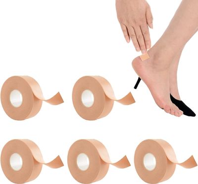 Mclear 1 roll Foot Waterproof Heel Sticker Foam Tape, Multi-Purpose Anti-Slip Foot Care Sticker, Shoes Insoles Insert Sticker for Prevention and Healing, Pack Of 5