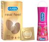 Durex Real Feel Condoms For Men - 10 Count| For Real Skin On Skin Feeling| Latex Free & Play Cherry 50 Ml COMBO view 1