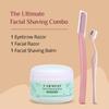 Carmesi Women's Face Hair Removal Combo | 1 Face Razor, 1 Eyebrow Razor, 1 Facial Shaving Balm | Instant & Painless Hair Removal | For Eyebrows, Upper Lip, Forehead, Peach Fuzz, Chin and Sideburns view 2
