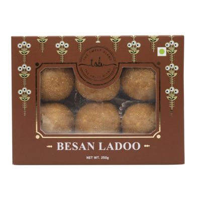 THE SWEET BLEND Besan Ladoo 250g | Traditional Indian Sweet Made with Pure Ghee | Gift Box with Assorted Sweets | Ideal Gift for Diwali | 250gm