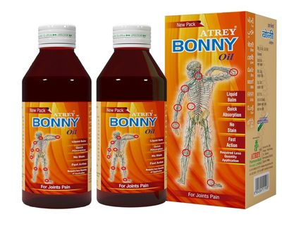 Atrey Ayurveda Bonny Oil for Fast Long Lasting Pain Relief Liquid  Pain Relief Oil Use for Refresh Massage While Pain in Joints Foot Arm Knee Body Muscle  Natural Oil use as Antipain (Pack of 2)
