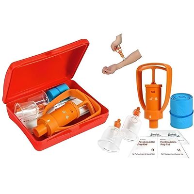 Annma Products Venom Extractor First Aid Kit | Outdoor Emergency Bite Suction Tool for Snake, Bee, Wasp, Insect Bites Reusable Vacuum Pump with Dual Cup Sizes | Fast Venom Extractor Pump for Outdoor Safety