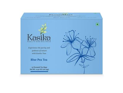 Kasika's Blue Pea Tea With Vibrant Color | Natural Fresh & Herbal Tea | Caffeine Free and No additives or artificial flavors, (15 Tea bags) 26.25 gm