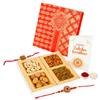 Bay Nut Rakhi Gift Hamper for Brother  Includes 2 Rakhi, Roli Chawal, Greeting Card, Dry Fruits / Raksha Bandhan Gift Combo for Bhai  Unique Rakhi Return Gift Box/ Almonds, 50gm apricot, Cashew Nuts 50gm, Raisins, -50gm Each | Gifting Collection fo view 1