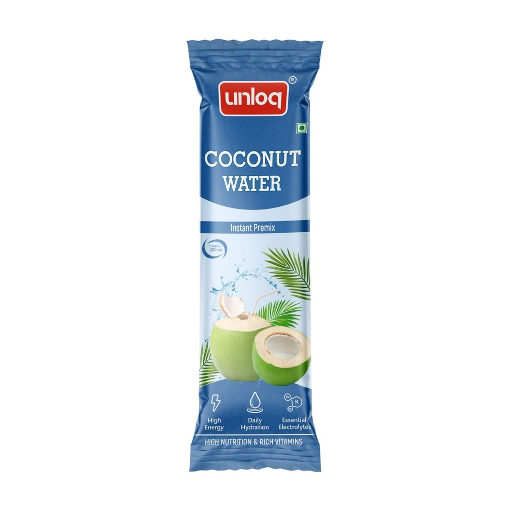 Unloq Natural Tender Coconut Water Premix | Instant Nariyal Pani Powder| Refreshing & Re-hydrating| Natural Energy Drink| Vegan & Fat-free| High Energy & Stress Relieving (Pack of 80)