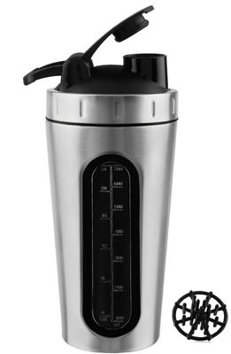 BURRDOFF [VISIBLE WINDOW Protein Shaker Bottle, Gym Shaker Steel Shaker Bottle Gym Shaker Bottle shaker bottles for protein shake gym protein shaker bottle (Silver)