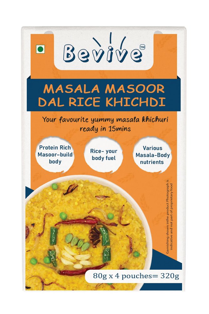 BEVIVE Masala Masoor Dal Rice Khichdi Ready In 15 Minutes-4x80g=320g