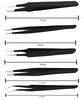 Achalnath Tools ESD Multifunction Upgraded Anti-Static Professional Tweezers for Eyebrows, Women, Splinter, Ingrown Hair Removal, Electronic Repairing, Soldering, Crafting Tool Kit(Pack of 5 Pieces) view 2